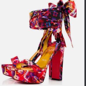 Christian Louboutin platform tie up heels